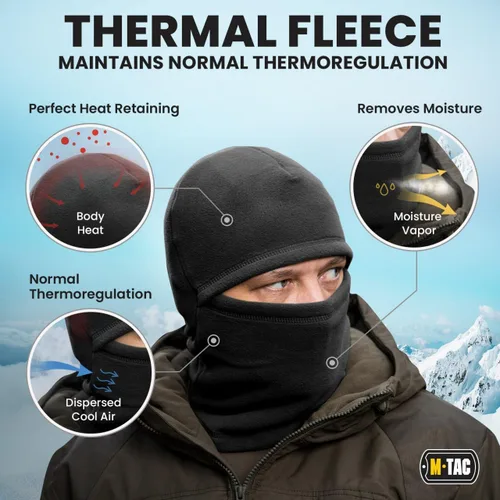 Vista 2 de M-Tac Elite Winter Fleece Balaclava - Cold Weather Mask Thermal for Winter - Men Tactical