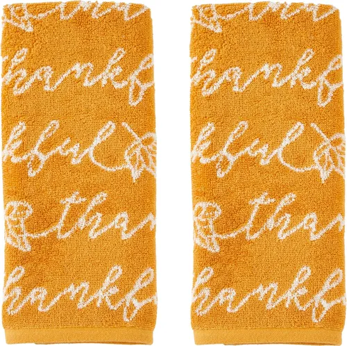 Vista 13 de SKL Home Juego de toallas de mano para otoño, cosecha, otoño, dar gracias, hogar, para baño, cocina, bar y regalo, natural, 2