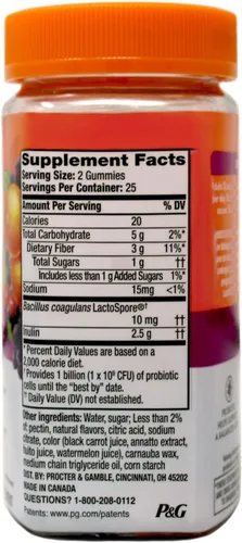 Vista 4 de Align Gomitas probióticas y probióticas para salud digestiva con sabor a frutas, 50