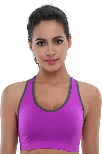 Vista 7 de BAOMOSI Sujetador deportivo sin costuras con espalda cruzada para mujer, soporte de alto impacto, yoga, gimnasio, entrenamiento, fitness