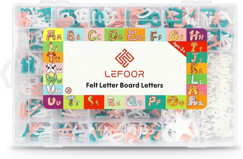 Vista 14 de Solo letras de tablero de cartas, 646 caracteres precortados con bandeja de clasificación, letras de tablero de fieltro (blanco, 1 y 3/4 pulgadas)