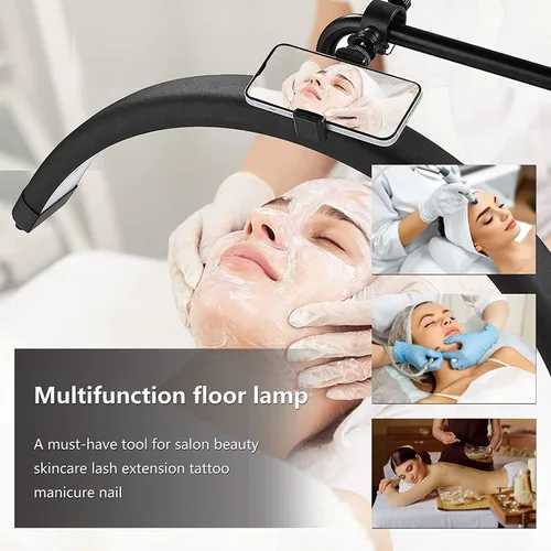 Vista 7 de FG-620L - Lámpara de pie LED para esteticistas, luz de tatuaje, lámpara de maquillaje LED, lámpara de luna facialista, iluminación para belleza