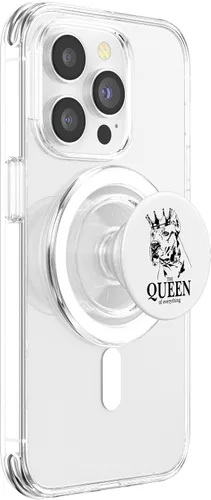 Vista 3 de Funny Dogo Argentino with crown Queen dog mom dog PopSockets MagSafe PopGrip for iPhone