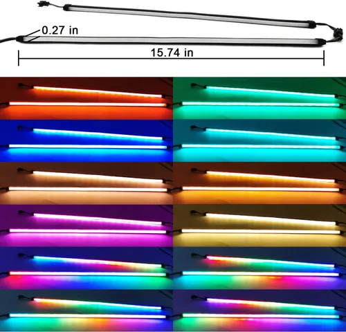 Vista 2 de Airgoo NEON - Tira LED RGB para PC direccionable, 15.75 x 0.55 x 0.28 pulgadas, tubo de goma de silicona difusa para cabezal argb de 5 V y 3 pines