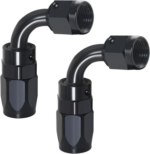 Vista 9 de 6AN Fitting, 2PCS 6 AN Straight Fittings for CPE Braided Hose(Black) 6AN Hose End Fittings compatible with CPE nylon braided hoses