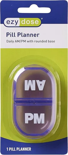 Vista 2 de Ezy Dose Pastillero de farmacia de bolsillo de viaje y medicina, contenedor de vitaminas, diario, planificador y almacenamiento AM PM