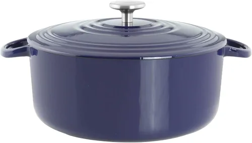 Vista 37 de Chantal Juego de horno holandés de hierro fundido, 3 y 7 cuartos de galón, esmalte premium formulado en Estados Unidos, azul marino