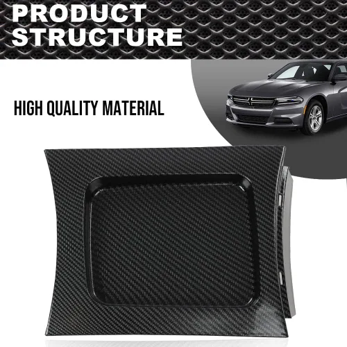 Vista 5 de CNNELL Bisel de la bandeja de la consola de cambios, color negro, compatible con Dodge Charger 2011-2017