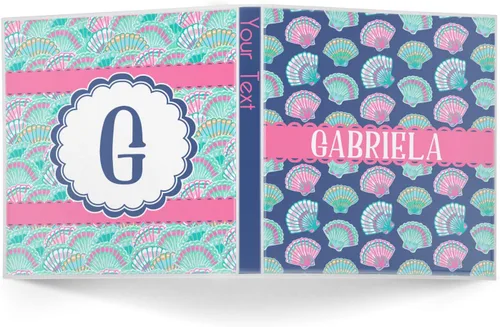 Vista 2 de Carpeta personalizada de 3 anillas de conchas marinas de 1 pulgada, multicolor