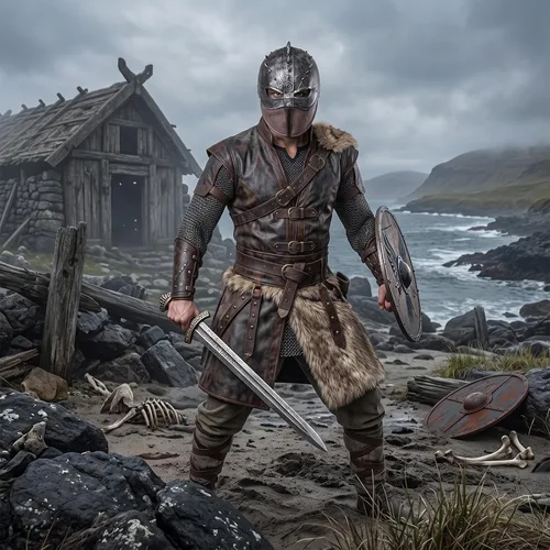 Vista 7 de Casco de dragón de Halloween, máscara de cara completa vikingo para adultos