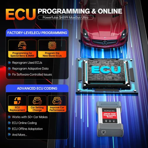 Vista 4 de Escáner Autel MaxiSYS MS908S PRO II, con $219 TS501 PRO TPMS herramienta de reaprendizaje 2026 J2534 ECU Pr0gramming as Ultra MS909 Elite 2 Pro