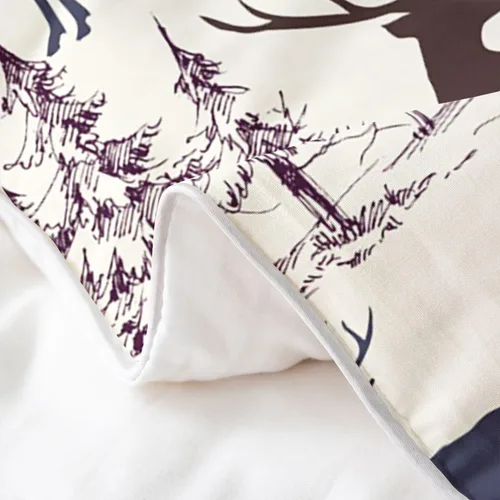 Vista 39 de Funda de edredón de árbol de Navidad 100% algodón natural, juego de ropa de cama de copos de nieve de Navidad para niños y niñas, funda de edredón