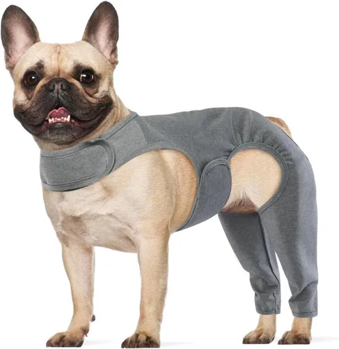 Vista 15 de ROZKITCH Manga para Perro para Patas Traseras, Manga para Mascotas para Evitar que el Perro Lame Heridas, Protector de Codo, Traje de Recuperación