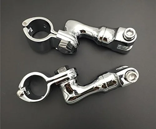 Vista 5 de SMT-Kit de montaje de clavijas de carretera ajustables en ángulo corto cromado compatible con cualquier bicicleta con tubo de marco de protector