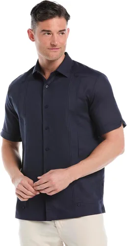 Vista 8 de Cubavera Camisa de manga corta con botones y mezcla de lino para hombre