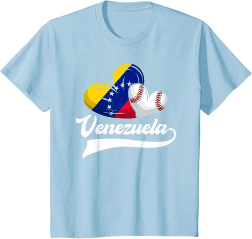 Vista 9 de Camiseta de béisbol venezolana con diseño de corazón y bandera de Venezuela, Negro