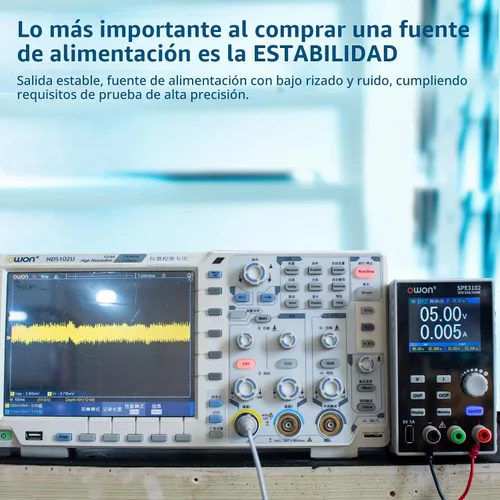 Vista 7 de OWON SPE3102 Fuente de alimentación programable de laboratorio (0-30V 0-10 A), fuente de alimentación CC de banco de 200 W con pantalla LCD de 2.8