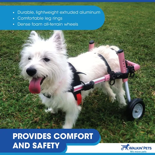 Vista 6 de Walkin' Wheels Silla de ruedas Dachshund - para perros pequeños de 2 a 30 libras - Aprobado por veterinarios - Silla de ruedas para perros para Azul