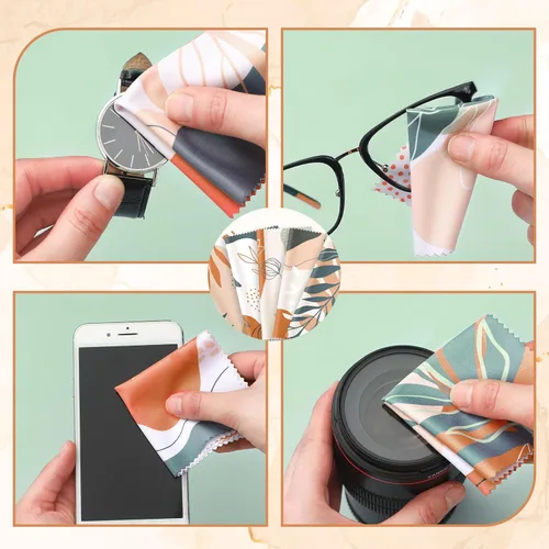 Vista 6 de Sinmoe 20 piezas de paño de limpieza de microfibra para gafas Diseño bohemio abstracto lindo Paño de microfibra suave multicolor Limpiador de gafas