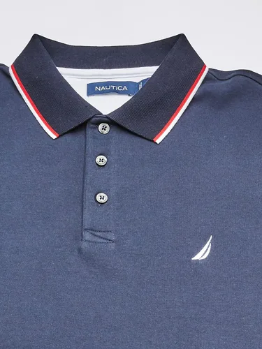 Vista 4 de Nautica Polo de manga corta con cuello de doble punta para hombre