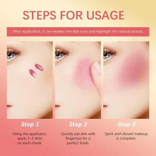 Vista 7 de Rubor líquido, acabado de terciopelo mate natural, rubor facial líquido crema suave para mejillas, maquillaje para tinte de piel, ligero y mezclable