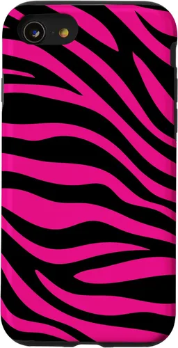Vista 18 de Zebra Animal Print Pattern Black and Pink Cute Phone Case for iPhone 17