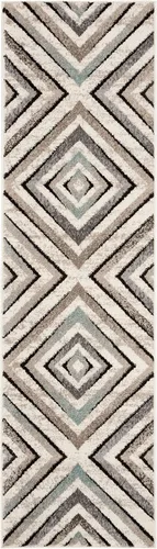 Vista 2 de SAFAVIEH Amsterdam Collection AMS109A - Alfombra para pasillo, 2 pies 3 pulgadas x 8 pies, color crema y beige, diseño geométrico de diamante,