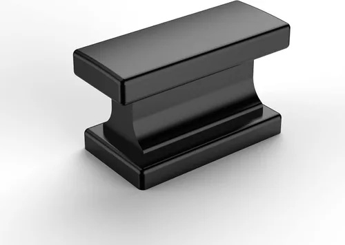 Vista 25 de Amerdeco - Paquete de 6 perillas en negro mate para gabinete, un solo orificio de 1.46 pulgadas, manijas para armarios, tiradores rectangulares