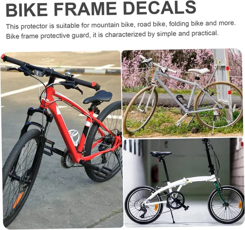 Vista 2 de INOOMP 2 unids Bicicletas Protectores de Cadena de Bicicleta Calcomanías Anti-arañazos Pegatinas de Cadena de Bicicleta Marcos Cintas de Protección
