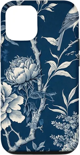 Vista 28 de Chinoiserie Floral Toile Blue and White Funda para iPhone 17