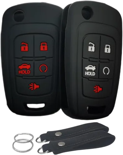 Vista 8 de Funda de silicona para llavero con control remoto sin llave, compatible con Chevrolet Chevy Malibu Camaro Cruze Limited Equinox Impala Limited Sonic