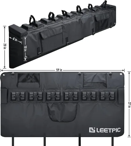 Vista 2 de Almohadillas de bicicleta para puerta trasera de camioneta con correas seguras para marco de bicicleta, almohadilla de protección para puerta