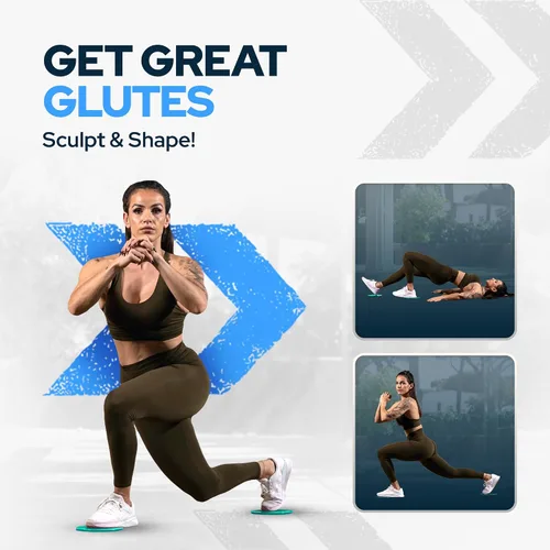 Vista 6 de Iron Core Fitness 2 discos deslizantes de doble cara, deslizadores de núcleo Ultimate Core Ab Fitness Trainer. Equipo de entrenamiento abdominal