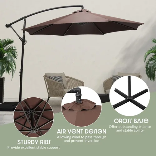 Vista 4 de WestinTrends Julia 10 Ft Cantilever Umbrella Café