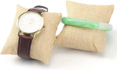 Vista 5 de QUUPY 6 unidades pequeñas de lino para reloj de pulsera de joyería, cojines para brazalete, tobillera, colgantes, aretes y collares, organizador