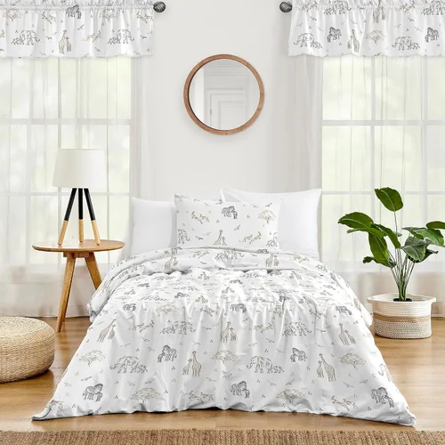 Vista 8 de Sweet Jojo Designs Juego de edredón individual de 2 piezas (elefantes grises) para niños/niñas, niños, ropa de cama para niños, cama en una bolsa