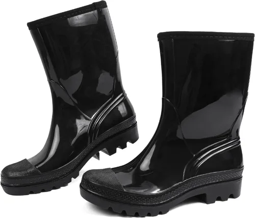 Vista 69 de DKSUKO Waterproof Womens Rain Boots insulated,Lightweight Rubber fashion Boots in Gardening,Warm and Comfortable Wide Calf Rain Boots with Glossy in