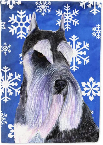 Vista 268 de Caroline's Treasures SC9374GF Bulldog English Snow flakes Holiday Garden Flag Buzón Bandera decorativa para patio exterior, patio, obras de arte