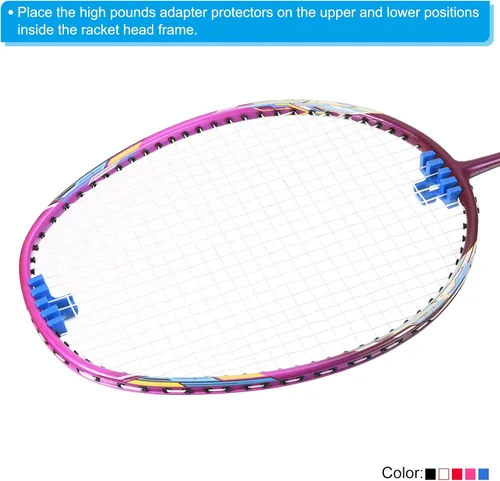 Vista 5 de PATIKIL Esparcidor de carga de raqueta de cuerda de bádminton, protector de adaptador de carga de alta libra de raqueta Azul-Blanco