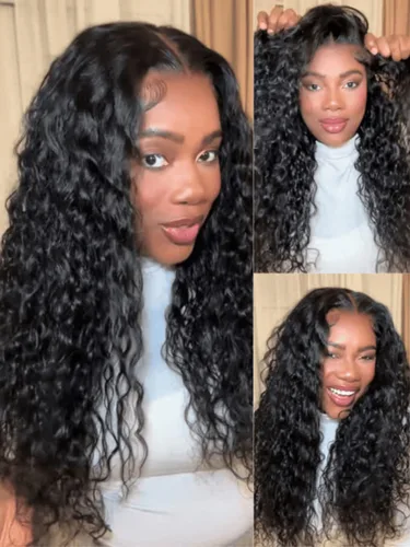 Vista 25 de Nadula Pre Everything - Pelucas de cabello humano ondulado con encaje frontal HD de 13 x 4 pulgadas, sin pegamento, con cordón invisible, mojado