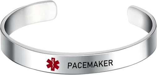 Vista 28 de LoEnMe Jewelry Pulseras de alerta médica personalizadas para hombres y mujeres, personalizable, grabado gratuito, acero inoxidable, pulsera