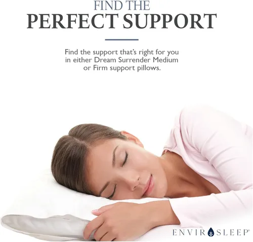 Vista 4 de Envirosleep Dream Surrender - Almohadas de apoyo firme, juego de almohada de algodón relleno de poliéster hipoalergénico, juego de 2 almohadas