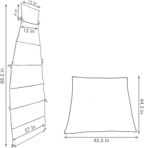 Vista 3 de Sunnydaze Reemplazo de cojín de silla colgante y tela flotante para paraguas solamente - Reemplazo de cojín de silla colgante curvada - Verde