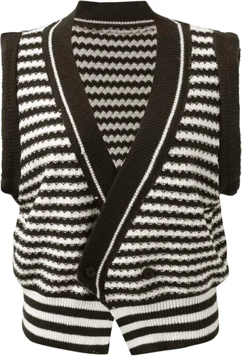 Vista 5 de Womens Long Sweaters Knit Womens Oversized V Neck Knit Sweater Vest Tunic Sleeveless Top