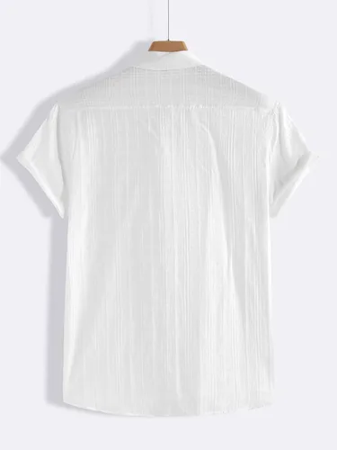 Vista 2 de MakeMeChic Camisa hawaiana casual de manga corta con botones para hombre