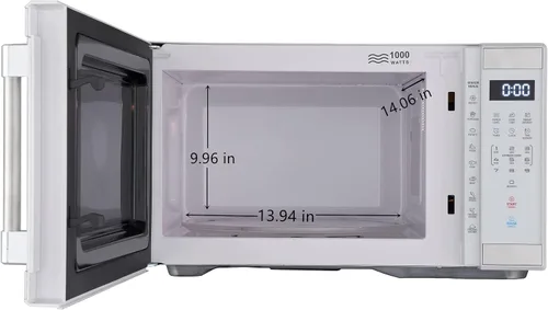 Vista 3 de Horno de microondas de tamaño medio de 1.1 pies cúbicos 1000 W, 1000 W, acero inoxidable blanco