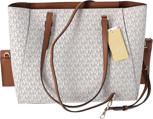 Vista 4 de Michael Kors Charlotte Bolso bandolera grande 3 en 1 de cuero