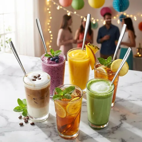 Vista 8 de Cuchara de té helado de mango largo, cuchara de café, cucharas