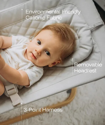 Vista 5 de Fodoss Moisés para bebés, asiento de gorila portátil para bebés, diseño ergonómico, moisés para bebés, color beige