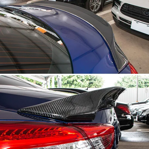 Vista 3 de Alerón de maletero de fibra de carbono real para Maserati Ghibli Sedan 2014-2024 Estilo AS (Aero Sharp), se adapta a todos los adornos Maserati